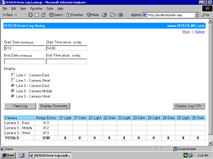 Web-based reporting tool screen shot